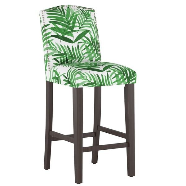 Nail Button Camel Back Bar stool in Cali Palm Green - Bar stool. Opens flyout.