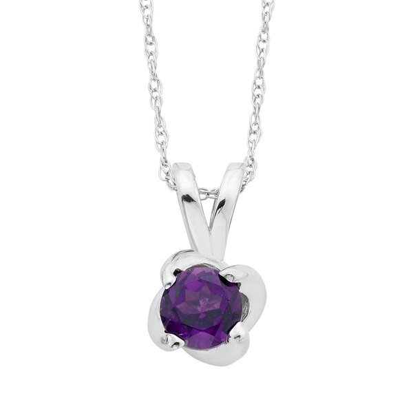 Sterling Silver Birthstone Swirl Pendant with 18" Chain