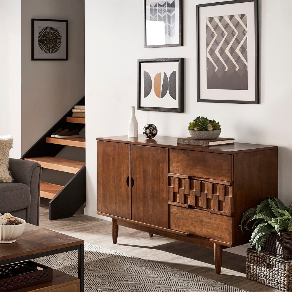 Kieran Mid-Century Wood 2-Door and 3-Drawer Server by iNSPIRE Q Modern