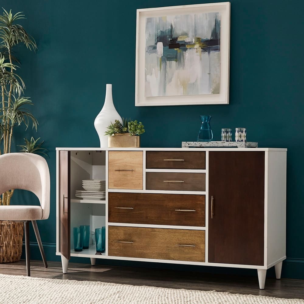 Christianne White Finish 2-Door and 5-Drawer Server by iNSPIRE Q Modern - Buffet