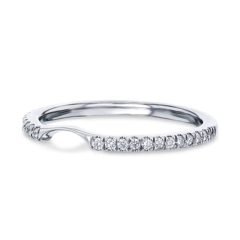 Annello by Kobelli 14k Gold 1/6 Carat TDW Lab Grown Diamond Notched Matching Wedding Band - Annello 61766 Series - 8 - White