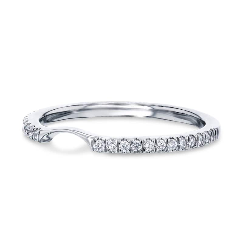 Annello by Kobelli 14k Gold 1/6 Carat TDW Lab Grown Diamond Notched Matching Wedding Band - Annello 61766 Series