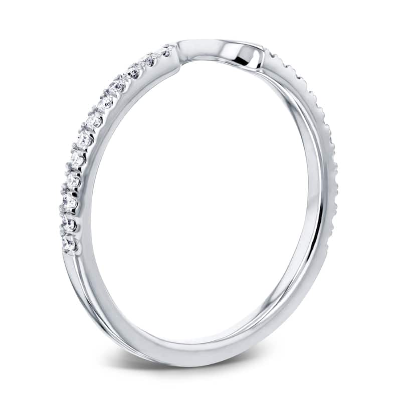 Annello by Kobelli 14k Gold 1/6 Carat TDW Lab Grown Diamond Notched Matching Wedding Band - Annello 61766 Series