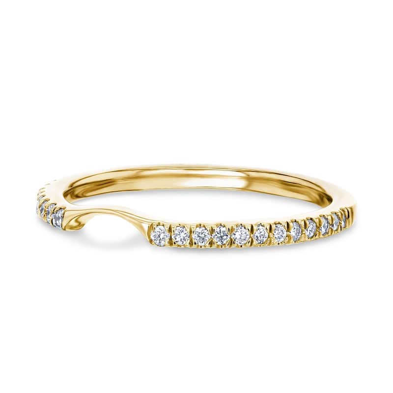 Annello by Kobelli 14k Gold 1/6 Carat TDW Lab Grown Diamond Notched Matching Wedding Band - Annello 61766 Series - 9 - Yellow