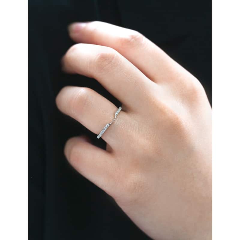 Annello by Kobelli 14k Gold 1/6 Carat TDW Lab Grown Diamond Notched Matching Wedding Band - Annello 61766 Series