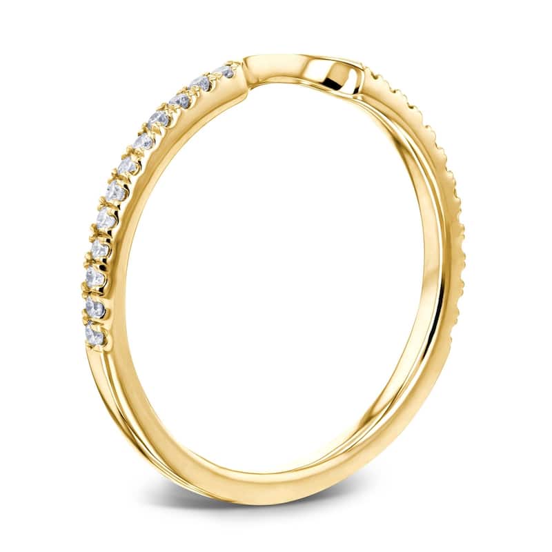 Annello by Kobelli 14k Gold 1/6 Carat TDW Lab Grown Diamond Notched Matching Wedding Band - Annello 61766 Series