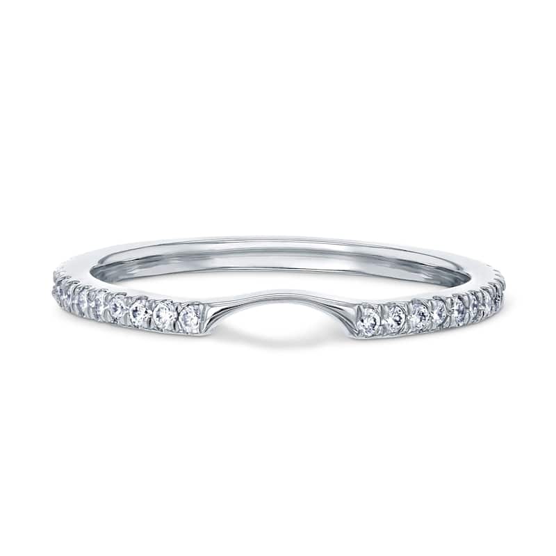 Annello by Kobelli 14k Gold 1/6 Carat TDW Lab Grown Diamond Notched Matching Wedding Band - Annello 61766 Series