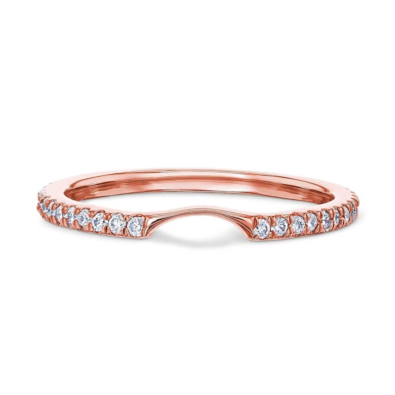Annello by Kobelli 14k Gold 1/6 Carat TDW Lab Grown Diamond Notched Matching Wedding Band - Annello 61766 Series
