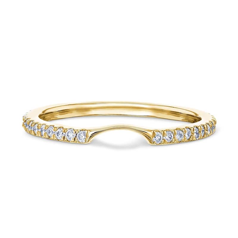 Annello by Kobelli 14k Gold 1/6 Carat TDW Lab Grown Diamond Notched Matching Wedding Band - Annello 61766 Series