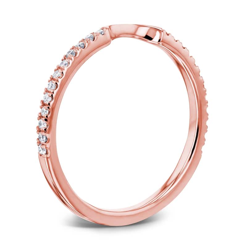 Annello by Kobelli 14k Gold 1/6 Carat TDW Lab Grown Diamond Notched Matching Wedding Band - Annello 61766 Series