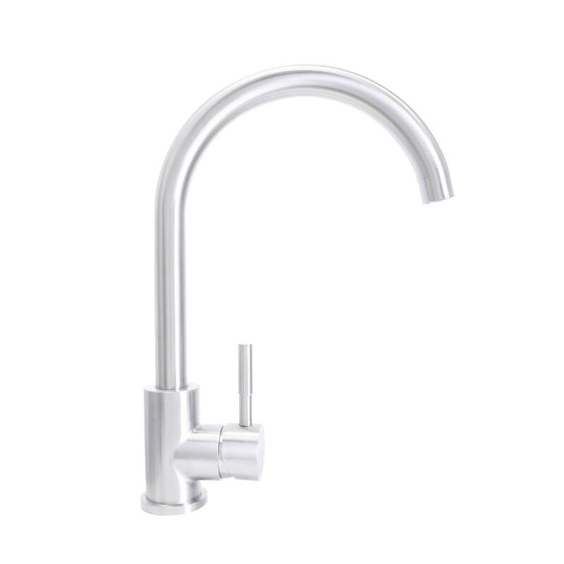 Boann Katherine Single-Handle Standard Kitchen Faucet in Stainless Steel - Stainless Steel Finish - Deck Mount