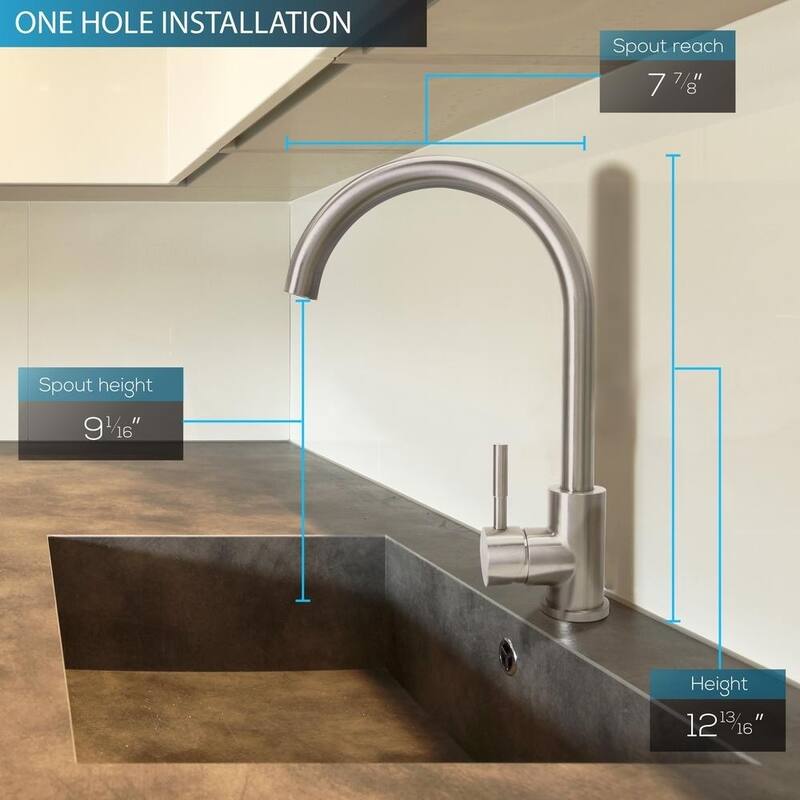 Boann Katherine Single-Handle Standard Kitchen Faucet in Stainless Steel