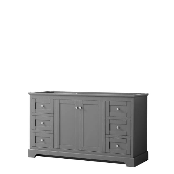 Shop Avery 60 Inch Single Vanity No Top No Sink No Mirror Overstock 28870334 Dark Gray