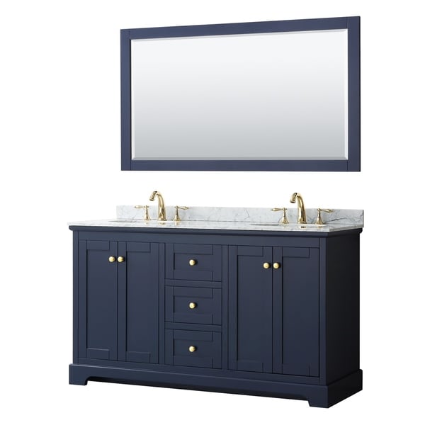 Shop Avery 60 Inch Double Vanity Marble Top Oval Sinks 58