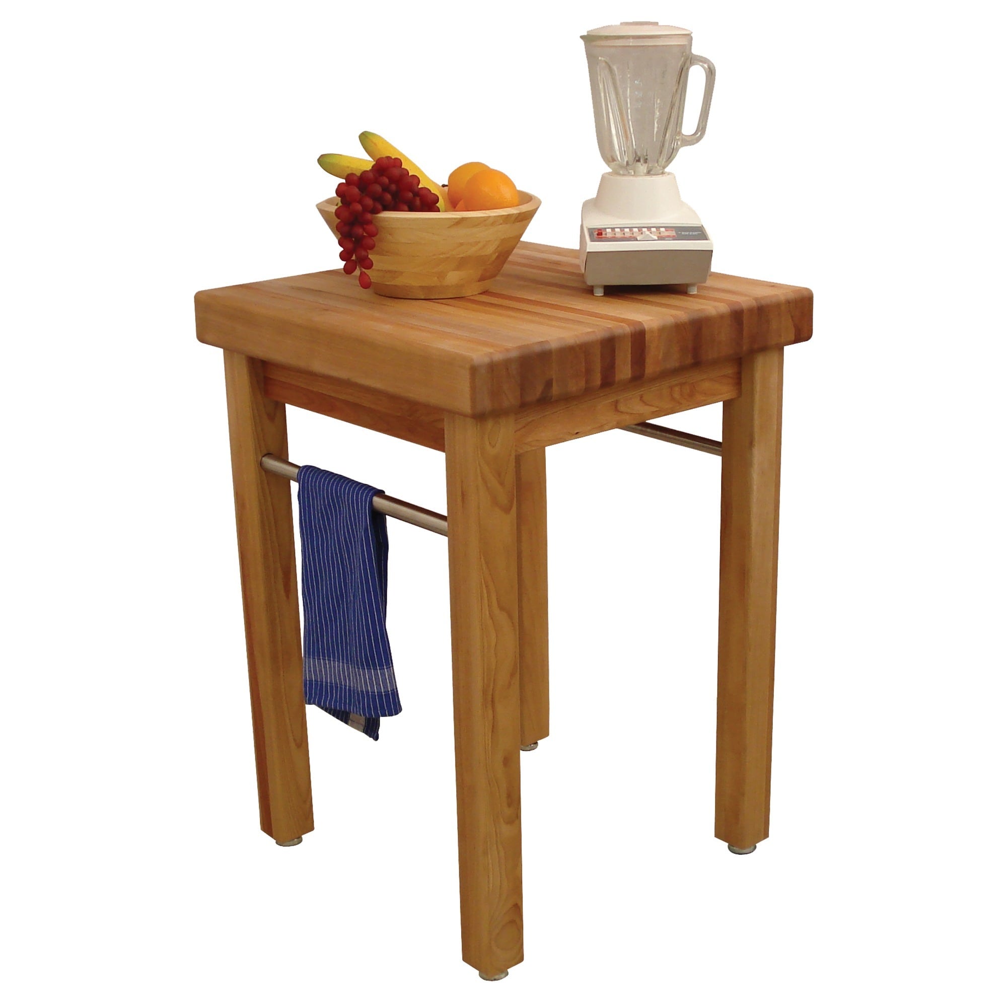 Wood Small Butcher Block Kitchen Cart In Natural Brown - Pemberly