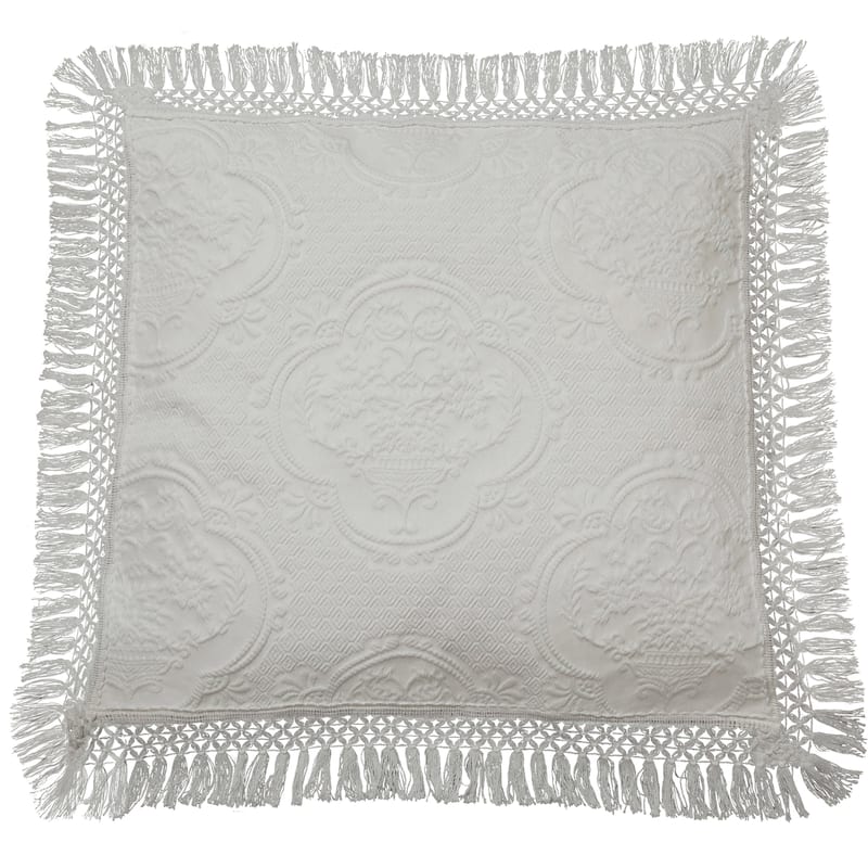 Hyde Park Jacquard Bedspread - Euro Sham - White