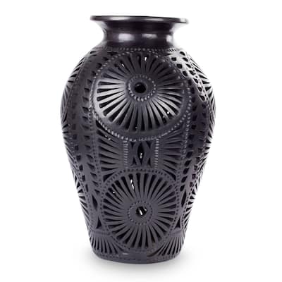 Handmade Floral Fiesta Decorative Ceramic Vase (Mexico)