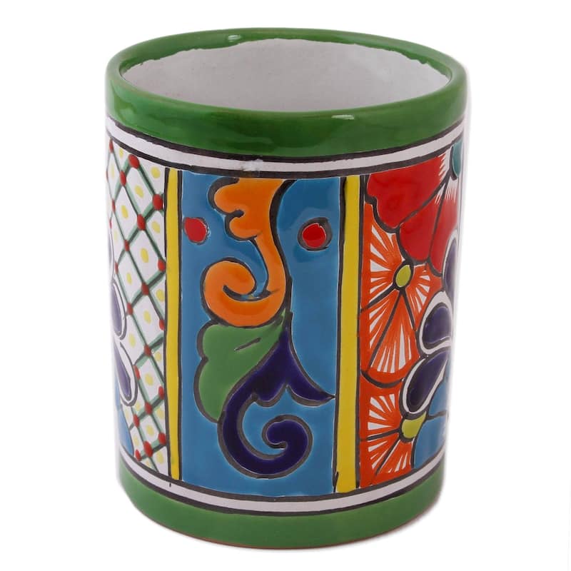 Handmade Colorful Bouquet Ceramic Vase (Mexico)