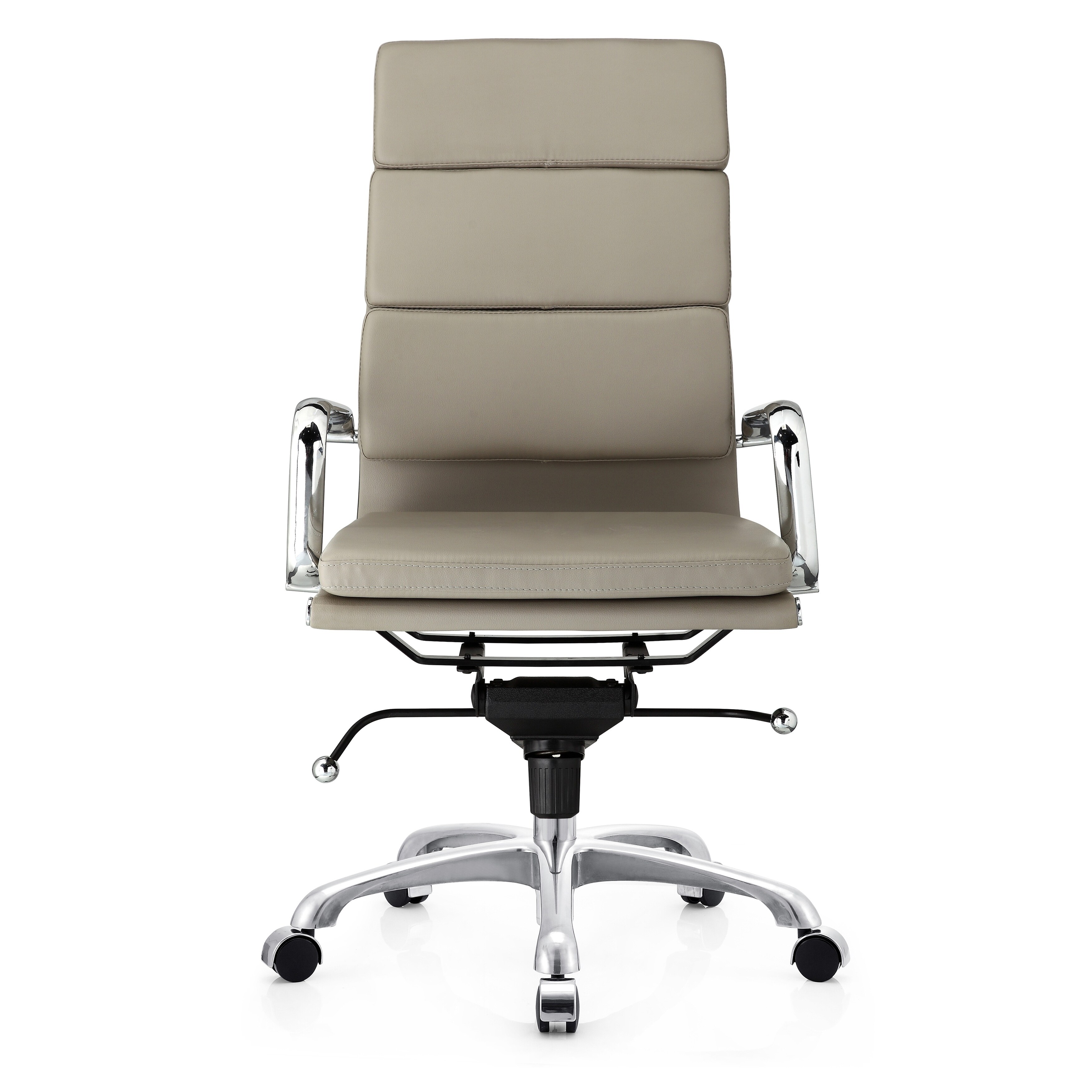 Luxury Grey Fabric Scoop Back Office Chair