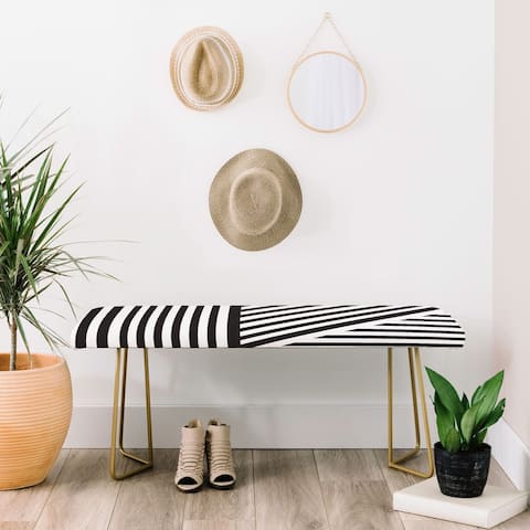 Deny Designs Black and White Everything Nice Bench (2 Leg Options)