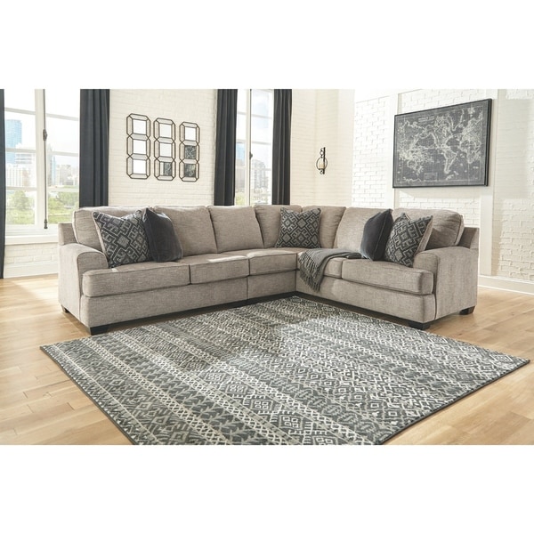 Bovarian 3-Piece Contemporary Sectional - Stone