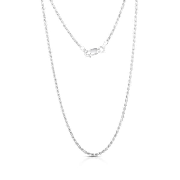 slide 1 of 3, Sterling Silver High Polished 1.6MM Diamond Cut Rope Chain