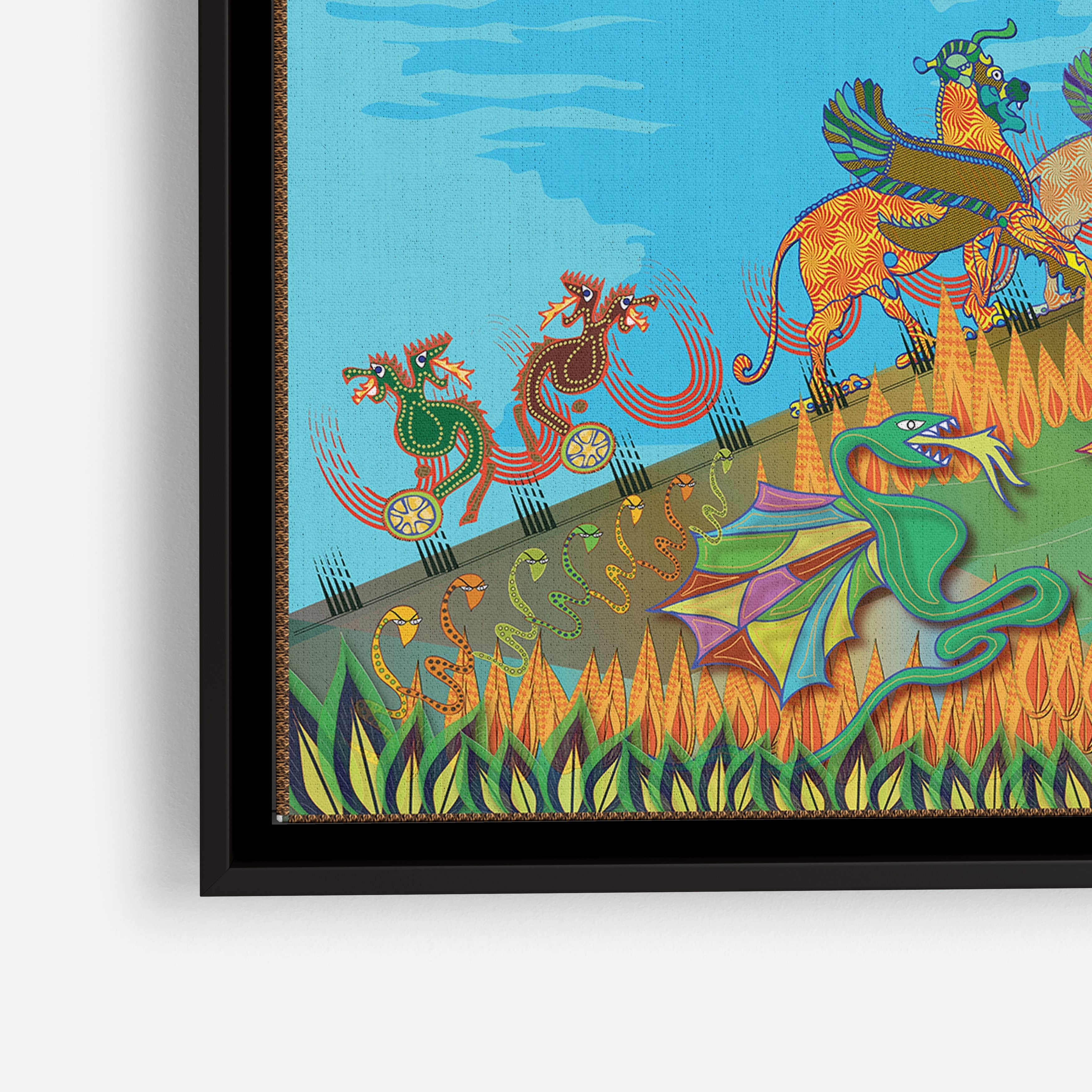 Shop Danger In The Forest Long Horizontal Framed Canvas Wall Art By Bolly Doll On Sale Overstock 28875624