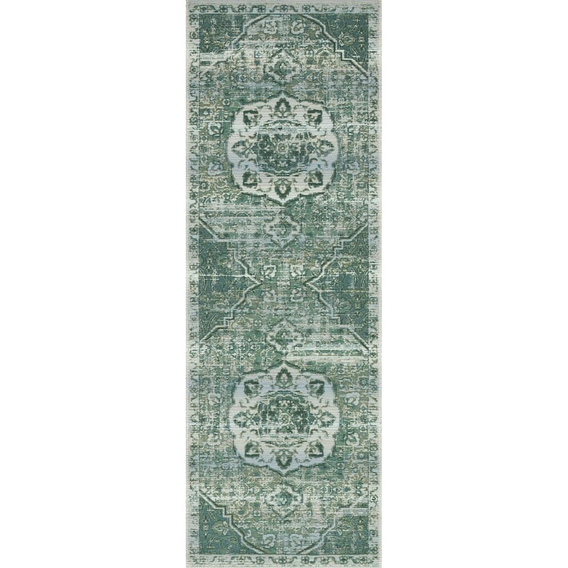 Alexander Home Armanda Modern Medallion Indoor/ Outdoor Area Rug - 2'5" x 7'8"