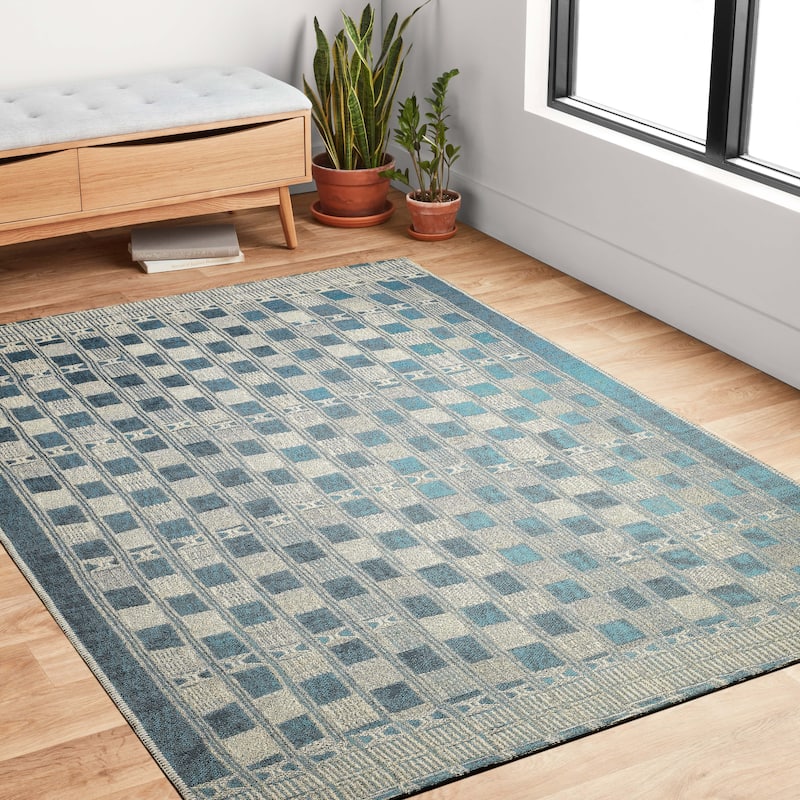 Alexander Home Armanda Modern Checkered Indoor/ Outdoor Area Rug