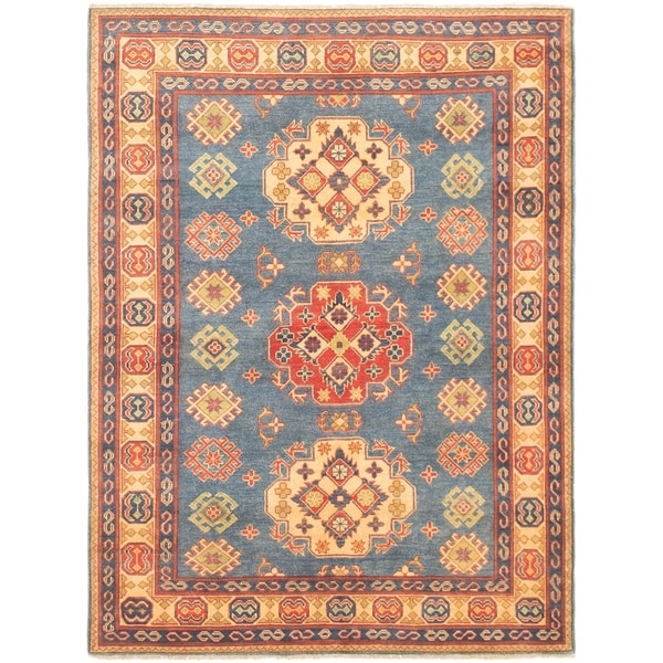 eCarpetGallery Hand-knotted Finest Gazni Blue Wool Rug - 4'1 x 6'8