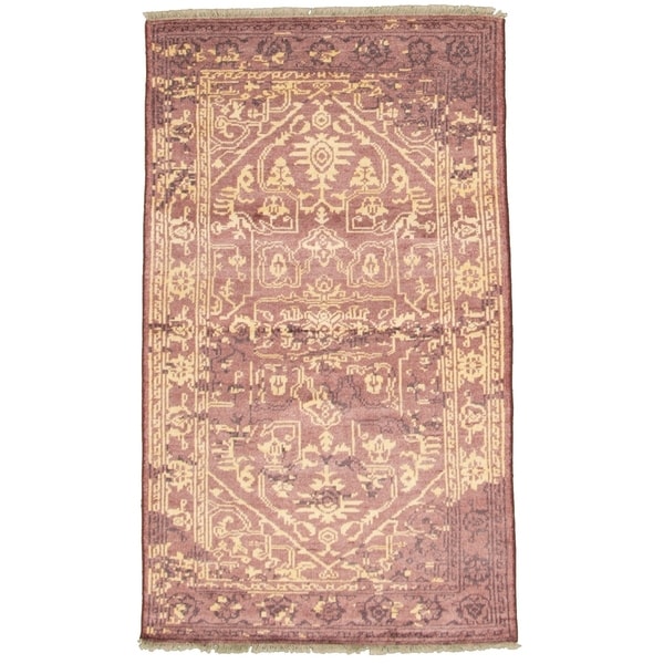 eCarpetGallery Hand-knotted Jules Ushak Dark Red Rug - 4'7 x 7'11