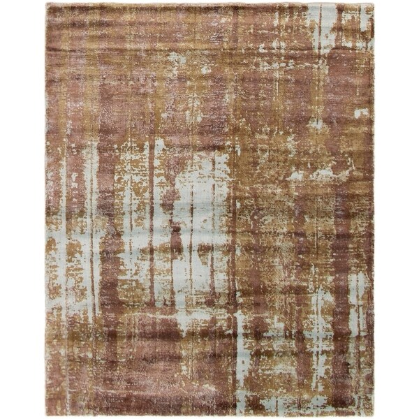 eCarpetGallery Hand Loomed Galleria Light Brown Viscose Rug - 6'4 x 8'1