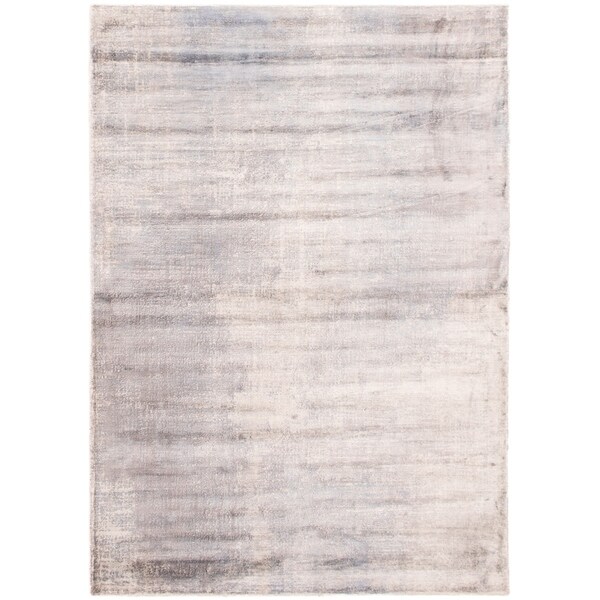 eCarpetGallery Hand-knotted Galleria Light Grey Viscose Rug - 5'6 x 7'10