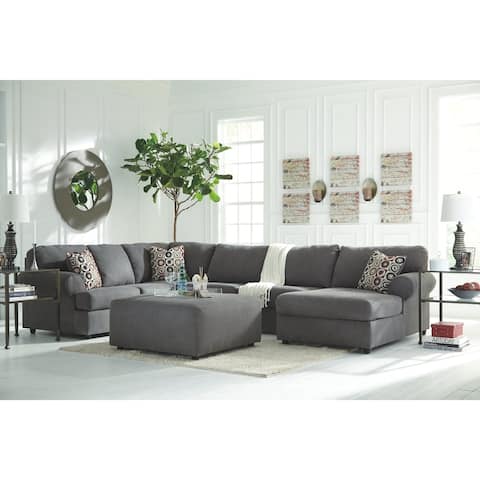 Jayceon 4-Piece Modern Sectional with Ottoman - Steel