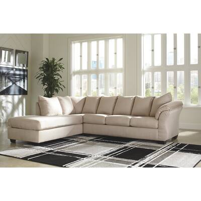 Darcy 2-Piece Contemporary Sectional with Chaise - Stone