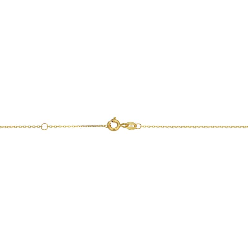 14k Yellow Gold Moon Heart Flower Star Station Anklet (adjusts to 9 or 10 inches)