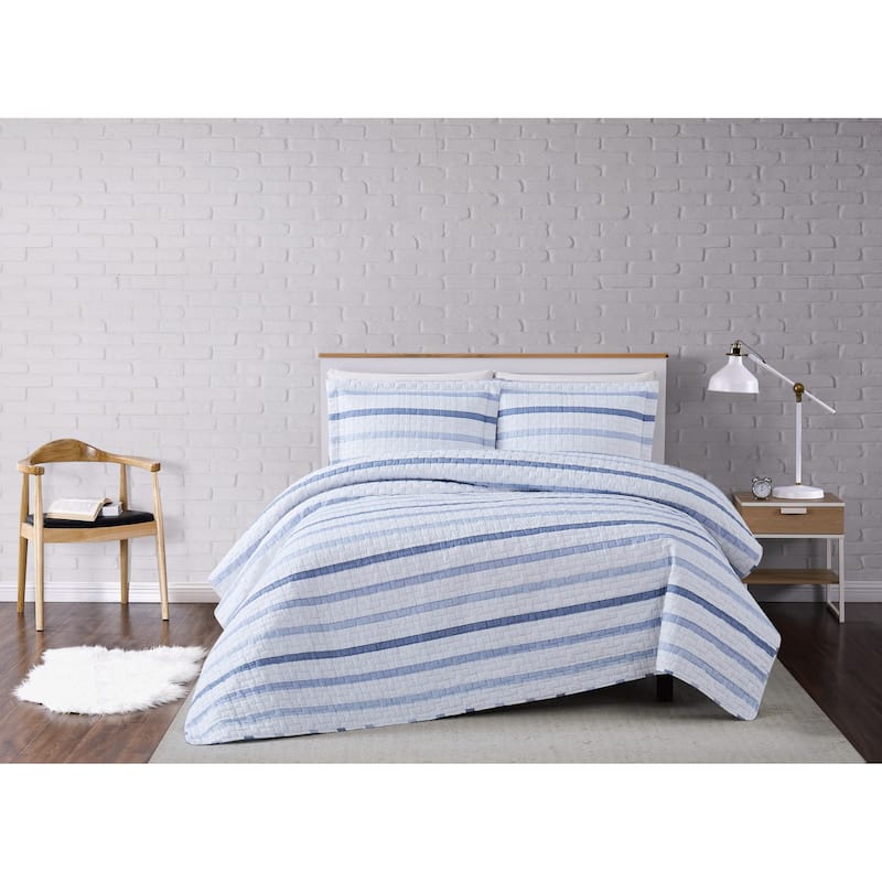 Porch & Den Brentford Waffle Stripe Quilt Set