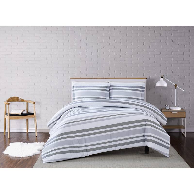 Truly Soft Curtis Stripe 3 Piece Duvet Cover Set