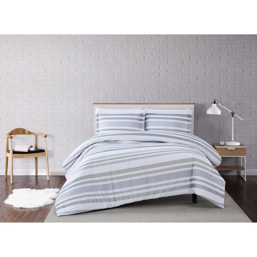 Truly Soft Curtis Stripe 3 Piece Duvet Cover Set