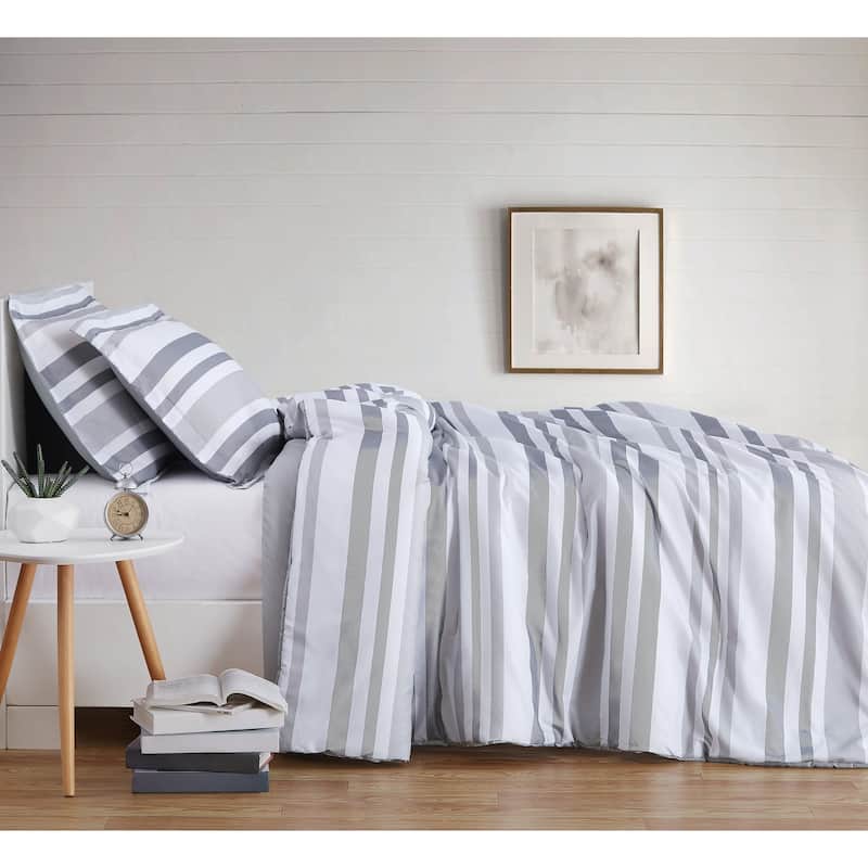Truly Soft Curtis Stripe 3 Piece Duvet Cover Set - King - 3 Piece