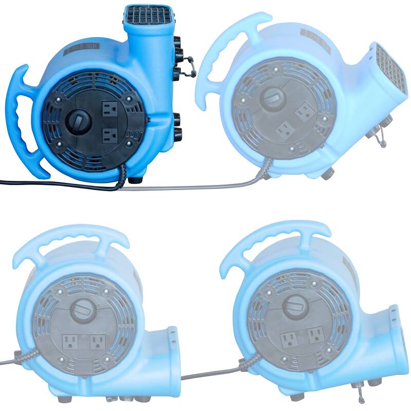 900 CFM Air Mover Blower Utility Floor Fan with Daisy Chain