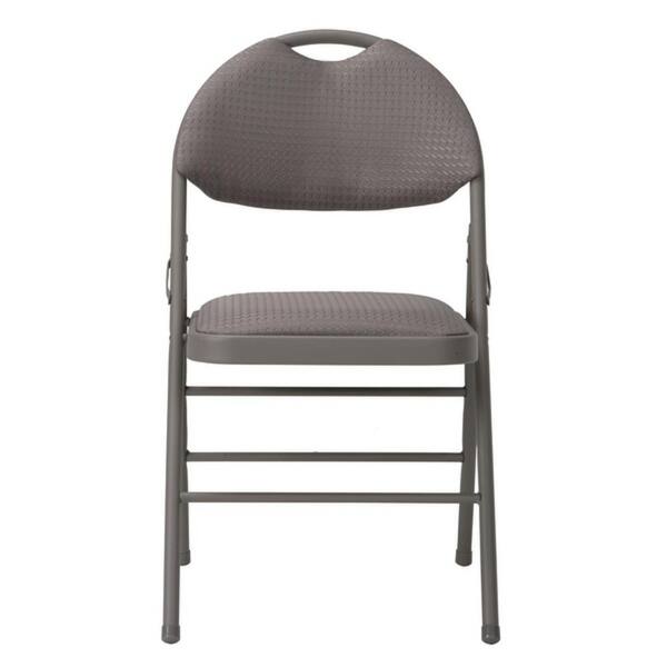 Shop Cosco Commercial Comfort Back Taupe Fabric Folding Chair With