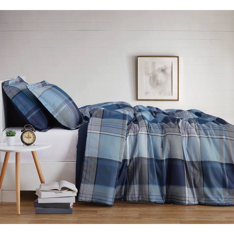 Porch & Den Burntknoll Plaid Duvet Cover Set - King - 3 Piece