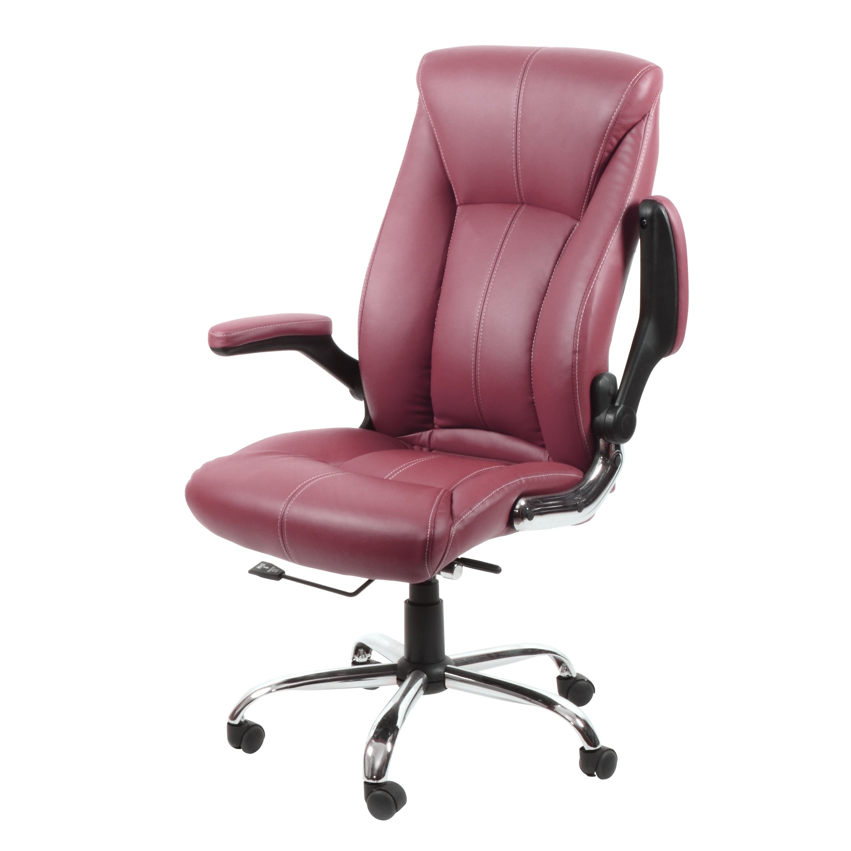 Avion Burgundy Leather Swivel Office Chair Adjustable Armrest Computer Desk Task N A On Sale Overstock 28877155