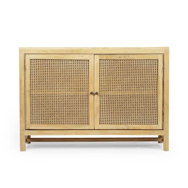 Shop Acuba Boho 2 Door Mango Wood Cabinet With Wicker Caning By