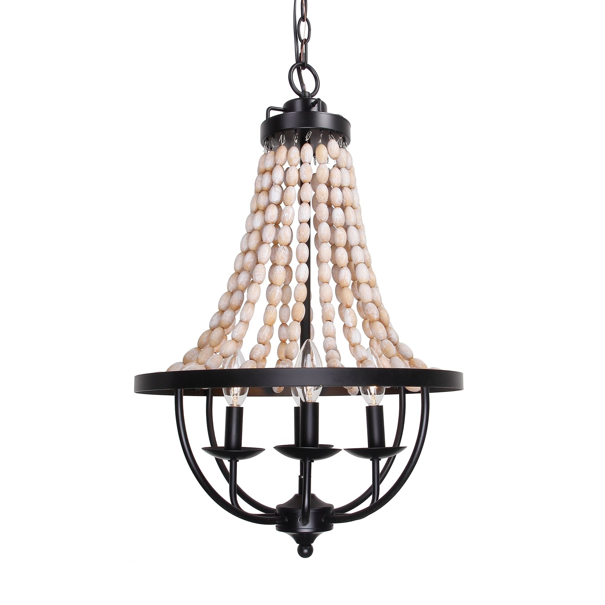 Empire White 4-light Wood Beaded Chandelier - Chandeliers For Bedrooms by Overstock.com