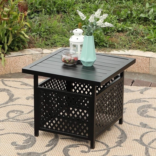 Shop Claribelle Square Side Table with Umbrella Hole by Havenside Home