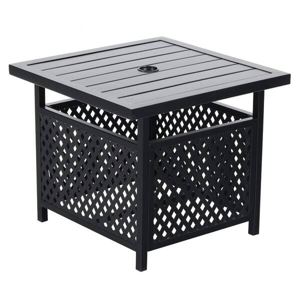 Claribelle Square Side Table With Umbrella Hole By Havenside Side Table With Umbrella Hole