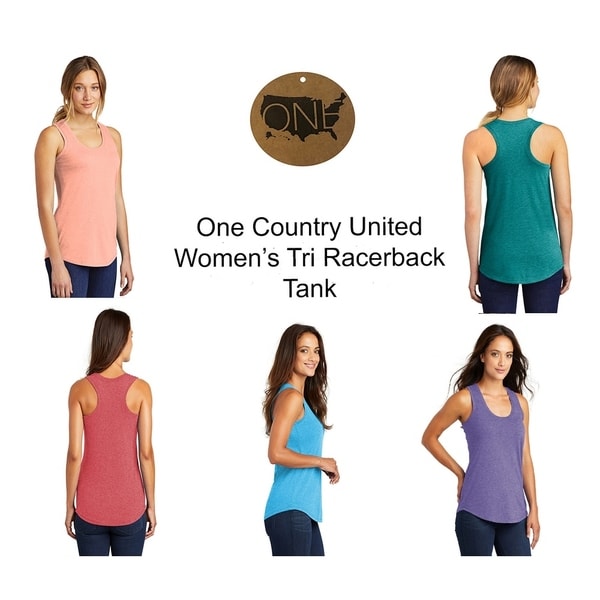 One Country United Women's Tri Racerback Tank Top.