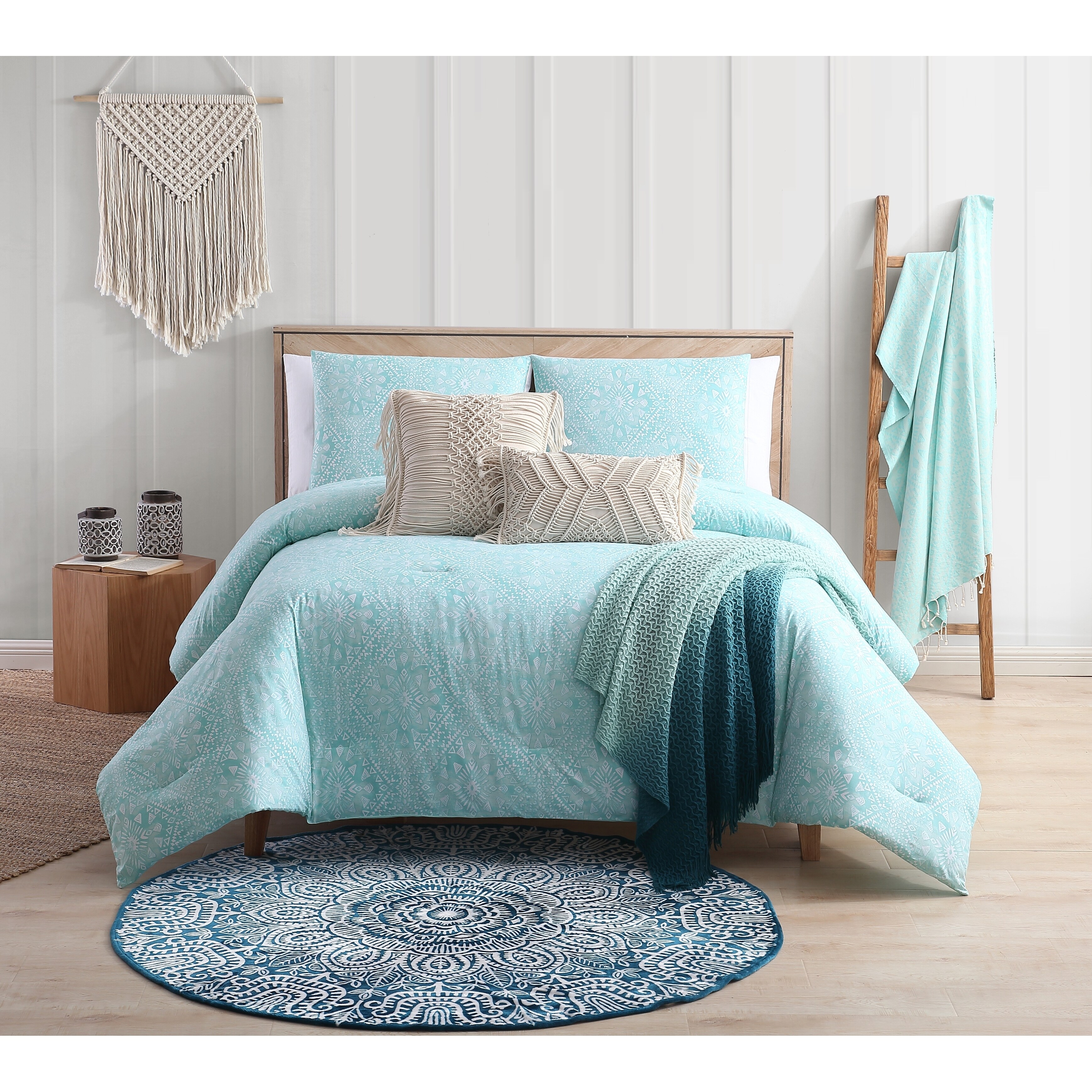 Shop Sand Cloud Kaibu Isle Aqua Boho Block Print Comforter Set